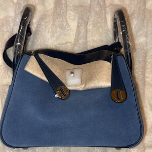 Elegant Blue and Cream Women's Bag